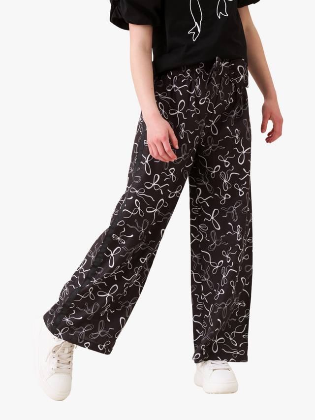 

Детские брюки-клеш с принтом бантик Angel & Rocket, Black