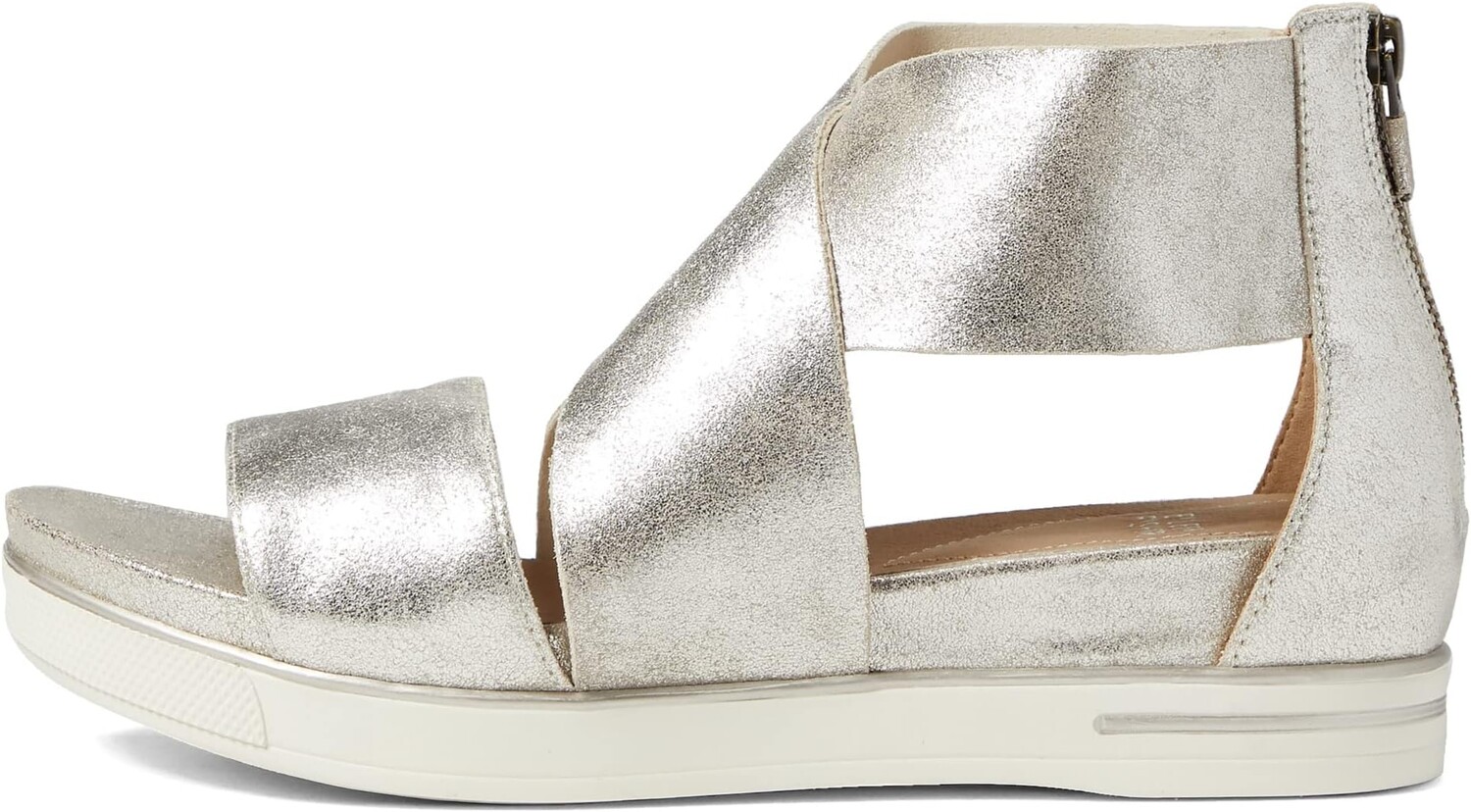 Сандалии на плоской подошве Sport Eileen Fisher, цвет Platinum Glitter Suede — фото 4