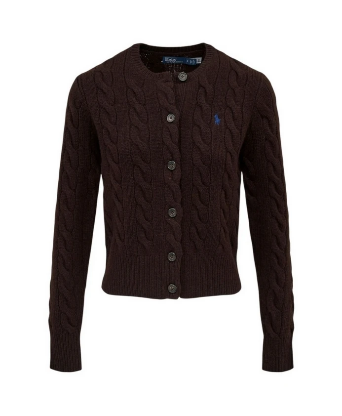 

Кардиган крупной вязки из шерсти и кашемира Ralph Lauren, коричневый