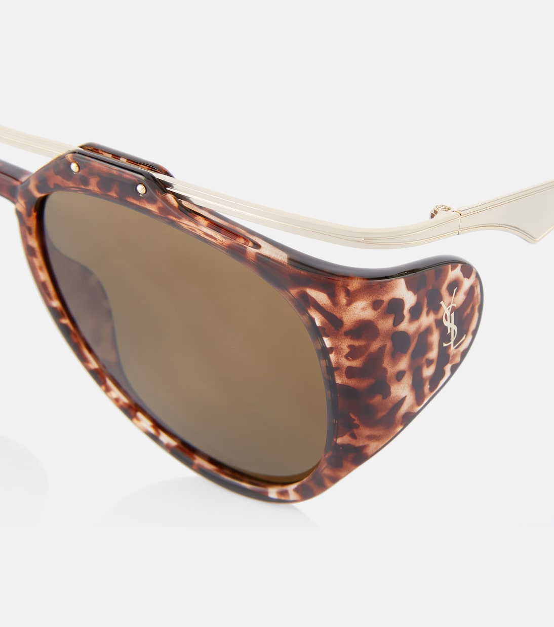 SL M137 Amelia авиаторские очки Saint Laurent, Havana-Gold-Brown — фото 2