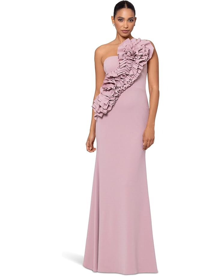 

Платье Betsy & Adam Long Scuba Crepe 3D Flower, цвет Rose