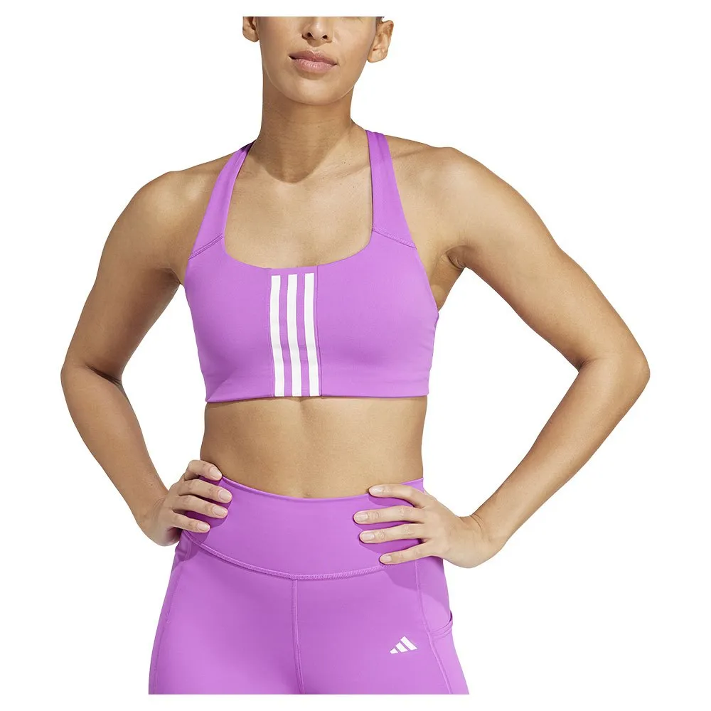 

Спортивный бюстгальтер adidas Powerimpact 3 Stripes Medium Impact, фиолетовый