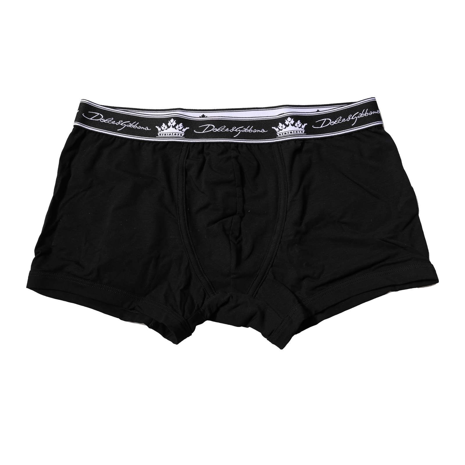 Черные хлопковые стрейч-боксеры стандартного размера Dolce & Gabbana, Black — фото 2