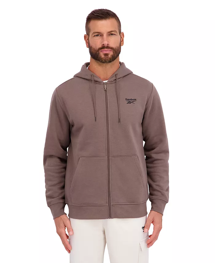 

Мужская худи с молнией из флиса Regular Reebok, коричневый