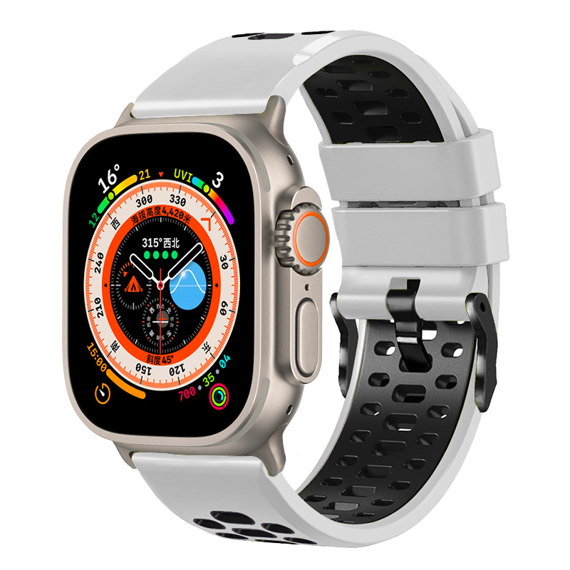 

Biaodaige Часы Strap Apple Compatibility Silicone Material, White Black