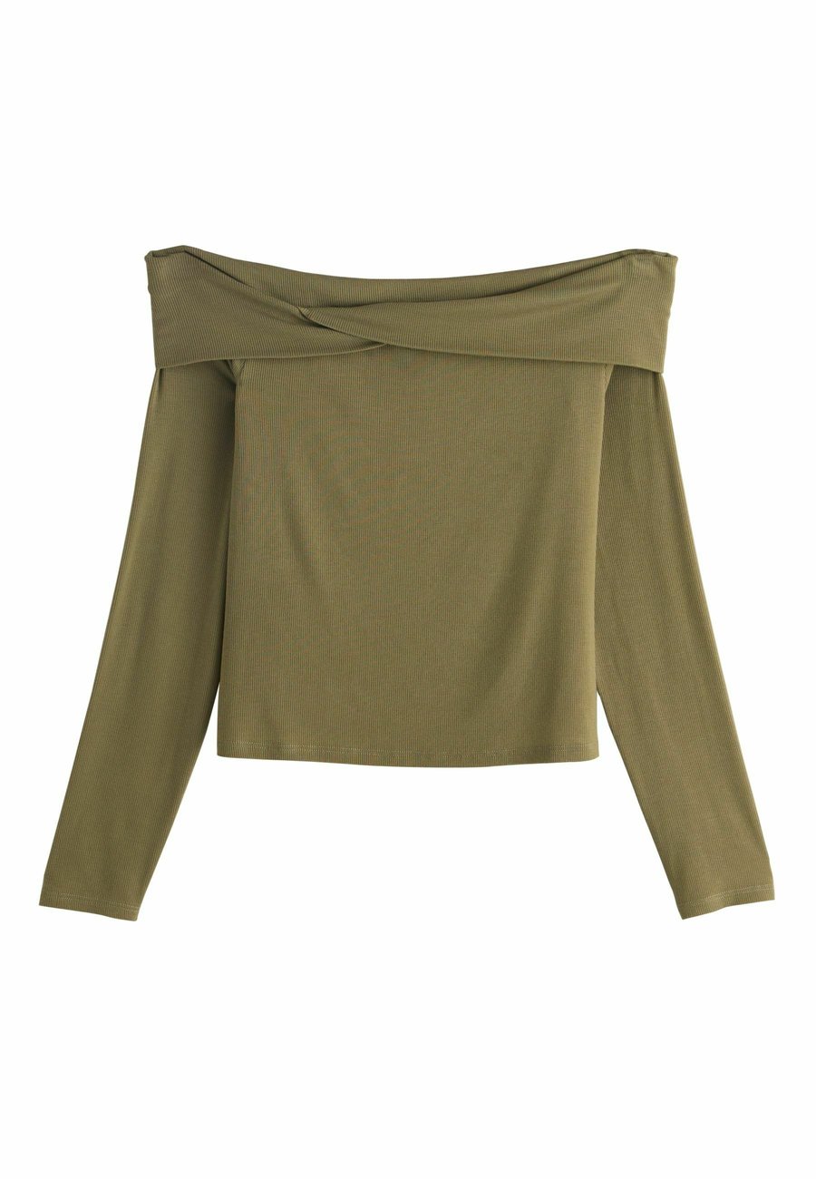 

Топ Next REGULAR FIT-OFF-THE-SHOULDER TWIST, Khaki Green/Green