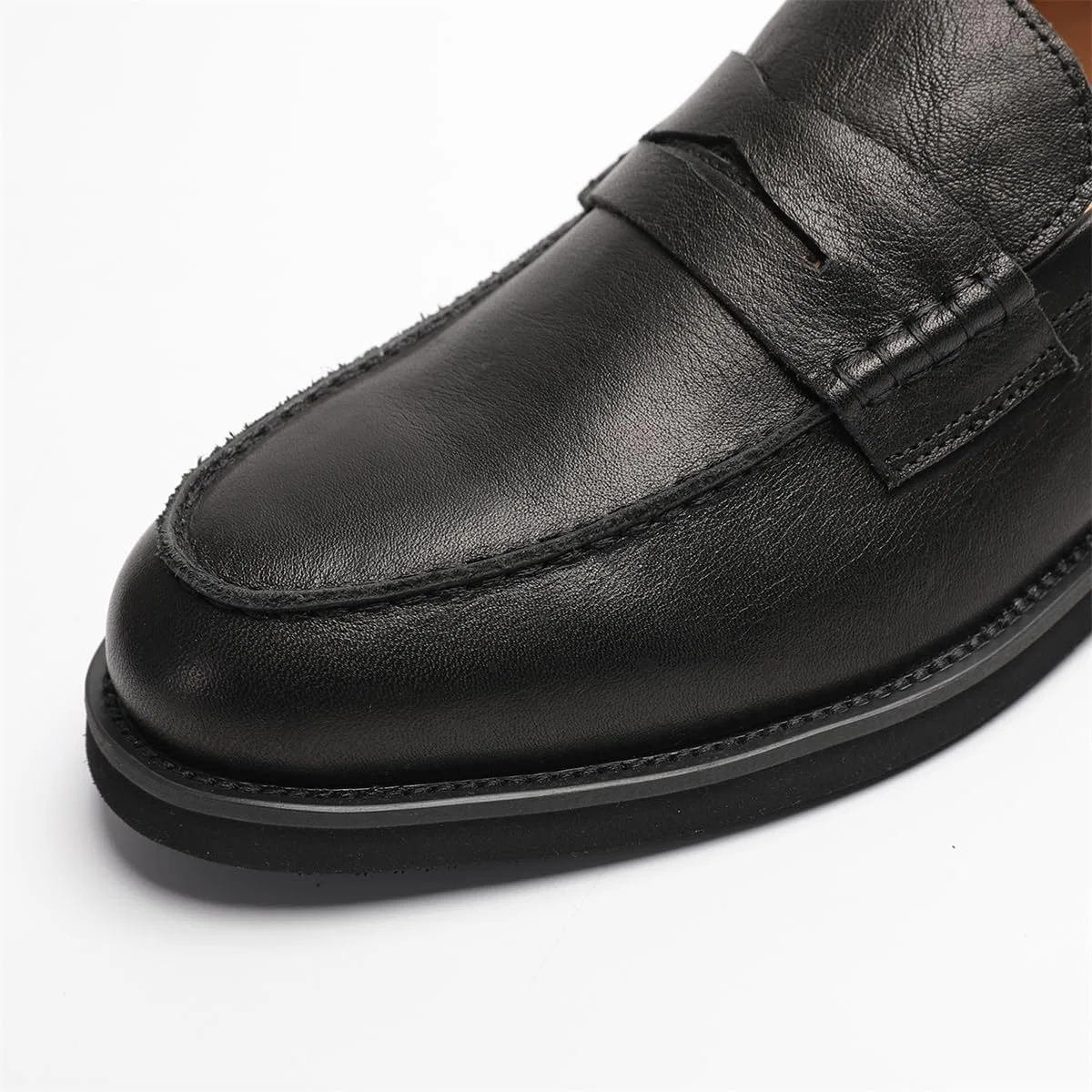 Лоферы кожаные мужские, Penny Loafers, Black FIAVOM — фото 3