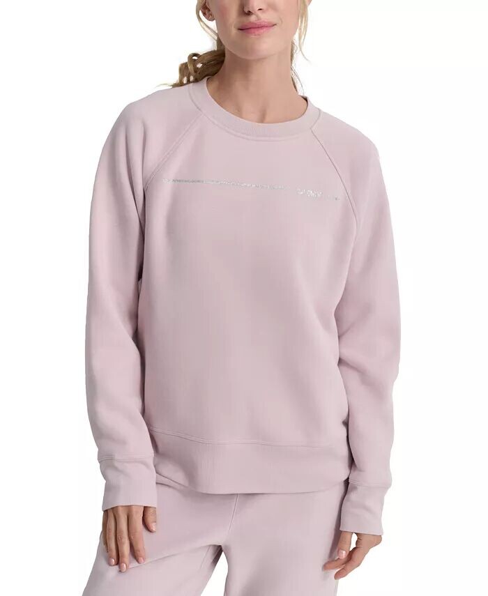 

Женская флисовая толстовка с логотипом из страз DKNY, синий