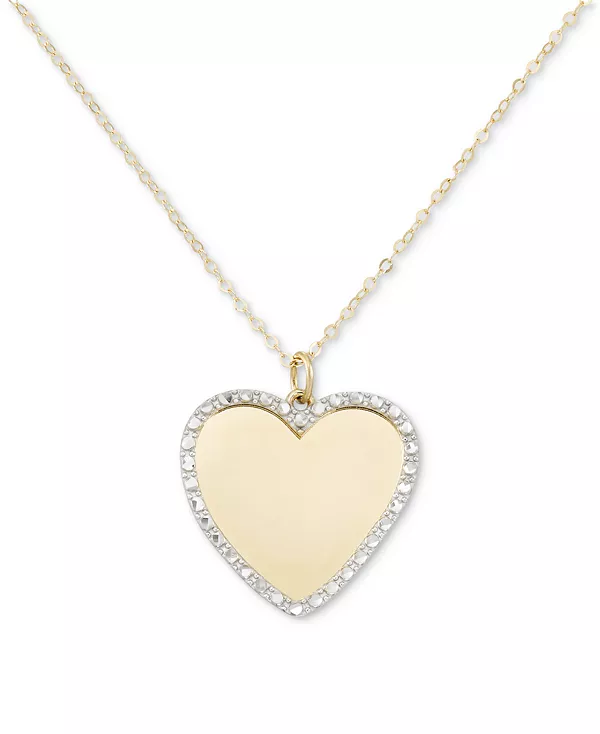 

Ожерелье с подвеской в форме сердца 18 дюймов из 10-каратного двухцветного золота Macy'S, two-tone