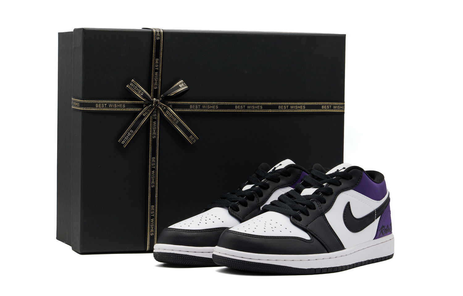 

Jordan Air 1 Устойчивые к истиранию низкие баскетбольные кроссовки винтажные унисекс черно-фиолетовые, цвет Black Purple