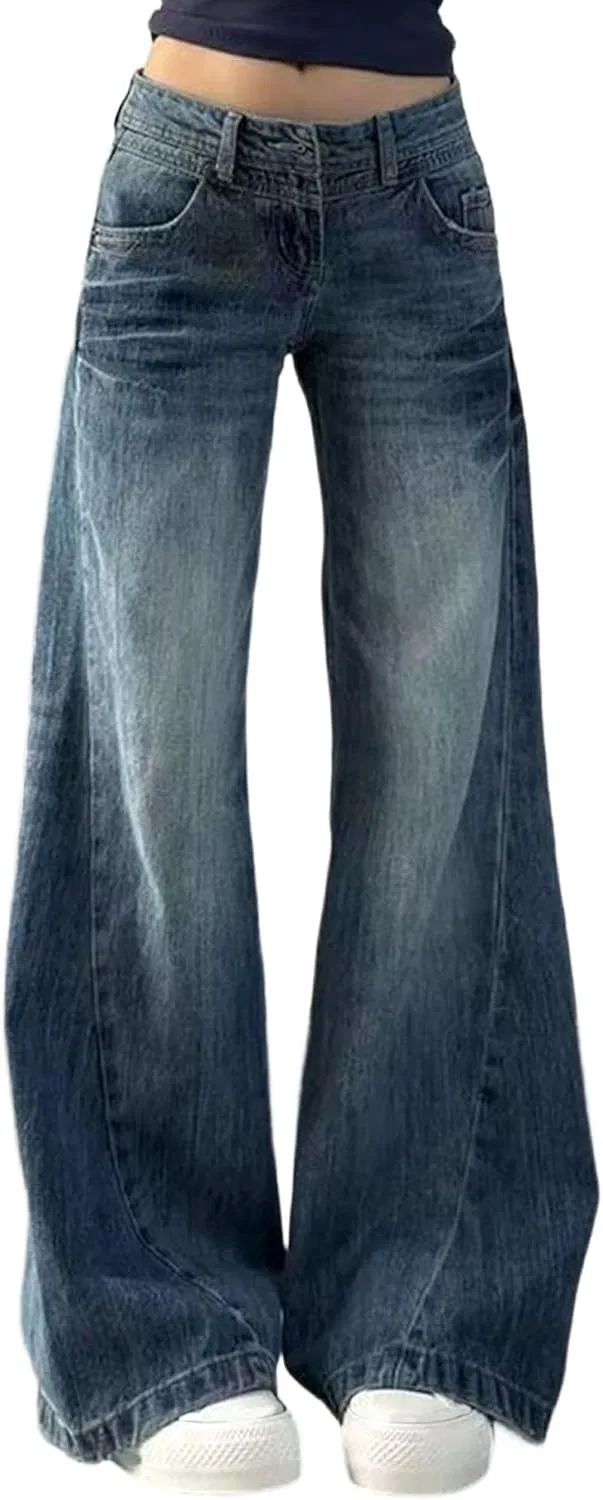 Джинсы свободные прямые Rise Jeans, синие
