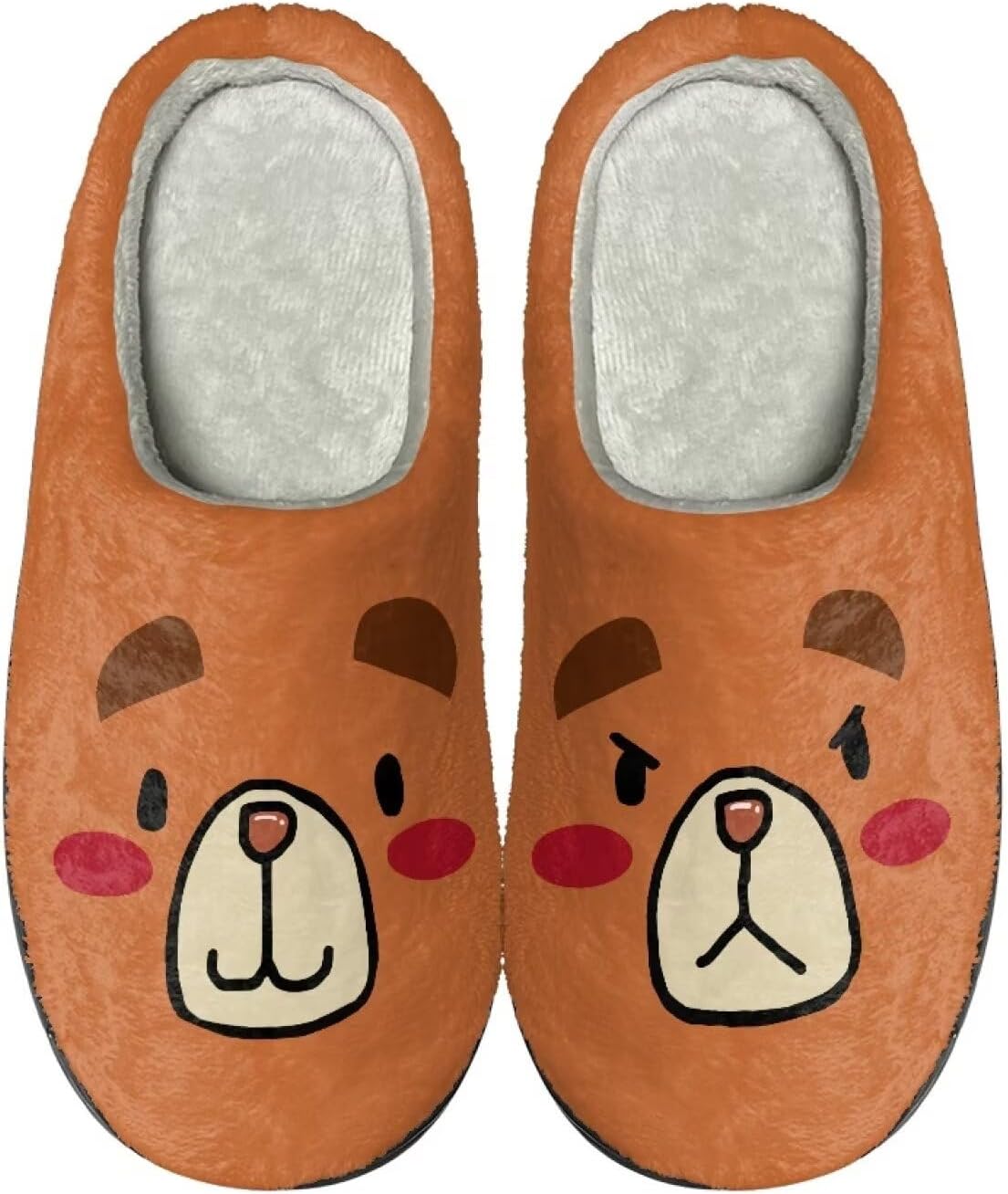 

Мультяшные тапочки Howilath из флиса для мужчин и женщин, антискользящие, теплые и дышащие, размеры-2XL, Cartoon Bear