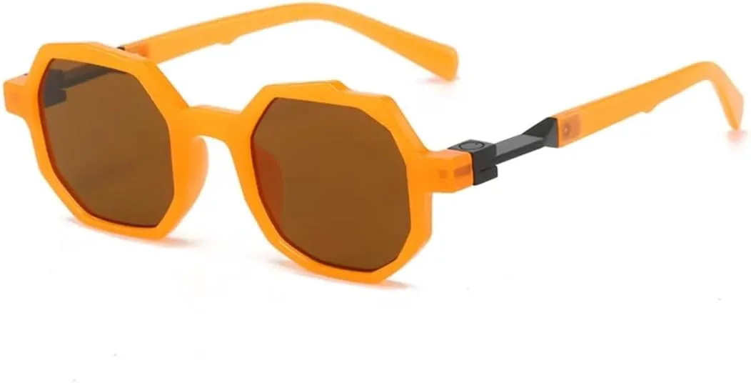 

Солнцезащитные очки для мужчин и женщин - защита UV400 - круглая оправа с градиентными линзами для занятий спортом на открытом воздухе и вождения DSVIGF, Orange Tea