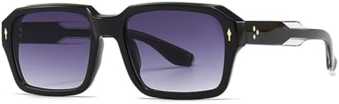 

Солнцезащитные очки Retro Rivets для мужчин в стиле панк с градиентным переходом цвета, модные квадратные очки для женщин, цвет «зеленый чай», 2027 год MTZJH, Black Gray Gradient