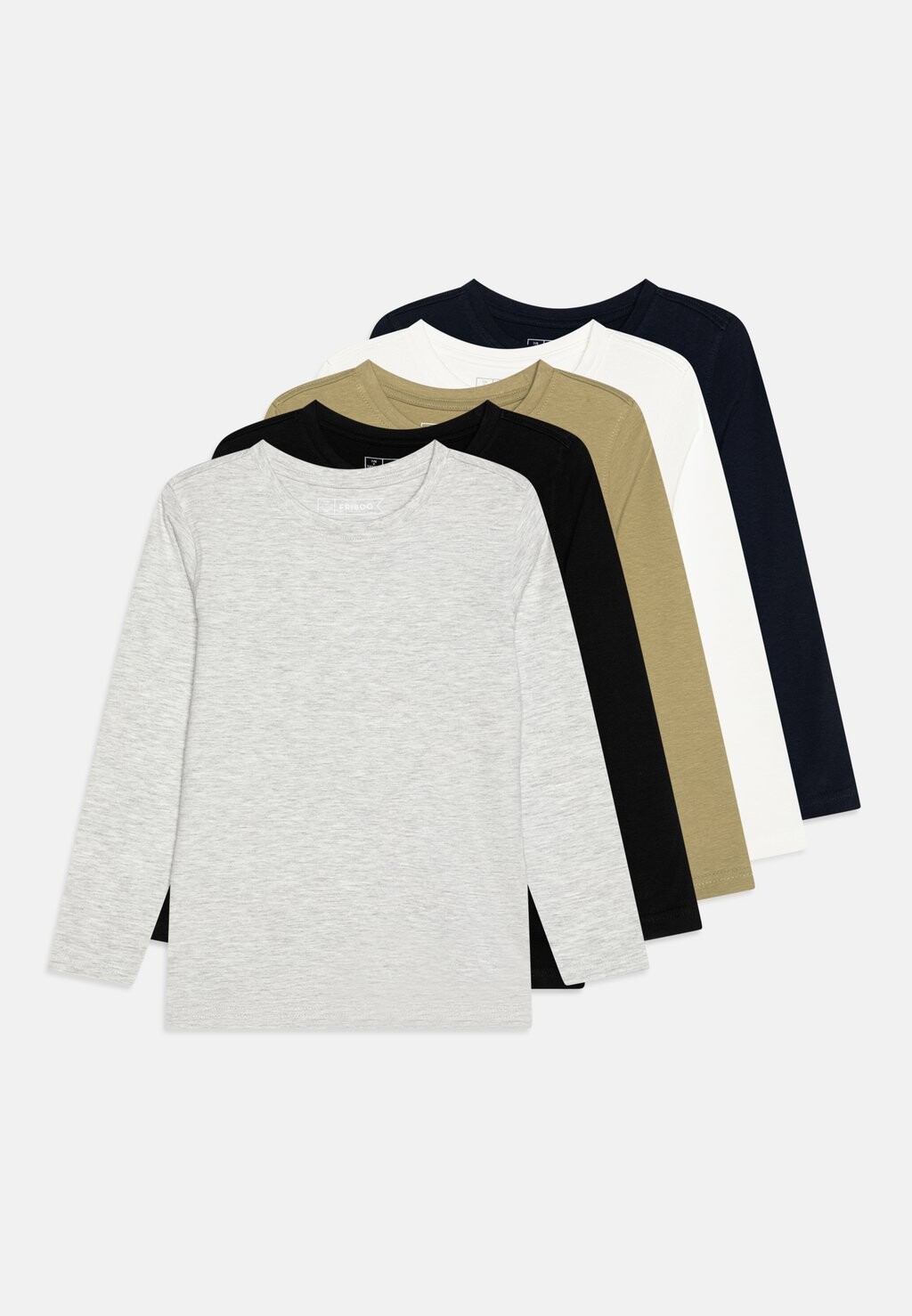 

футболка с длинным рукавом Unisex 5 Pack Friboo, цвет black/mottled light grey/olive