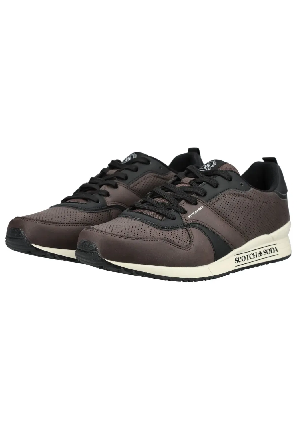 Sneakers Low кроссовки с перфорацией Scotch & Soda, коричневый/черный — фото 3