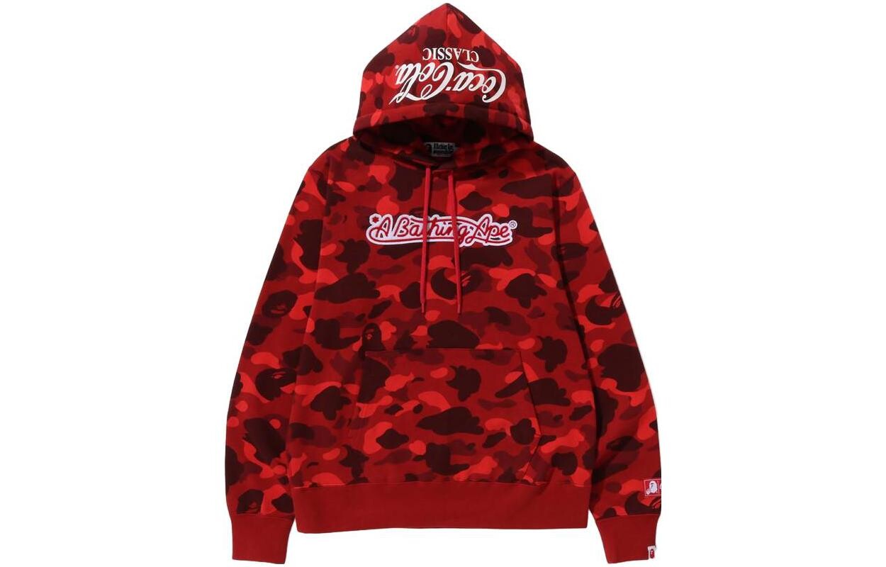 Толстовка с капюшоном BAPE X Coca-Cola Color Camo Ape Head A Bathing Ape, красный — фото 3