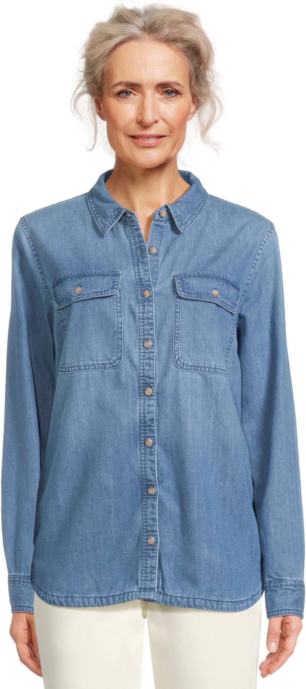 

Рубашка L.L.Bean Heritage Washed Denim Lined Shirt, цвет Light Indigo