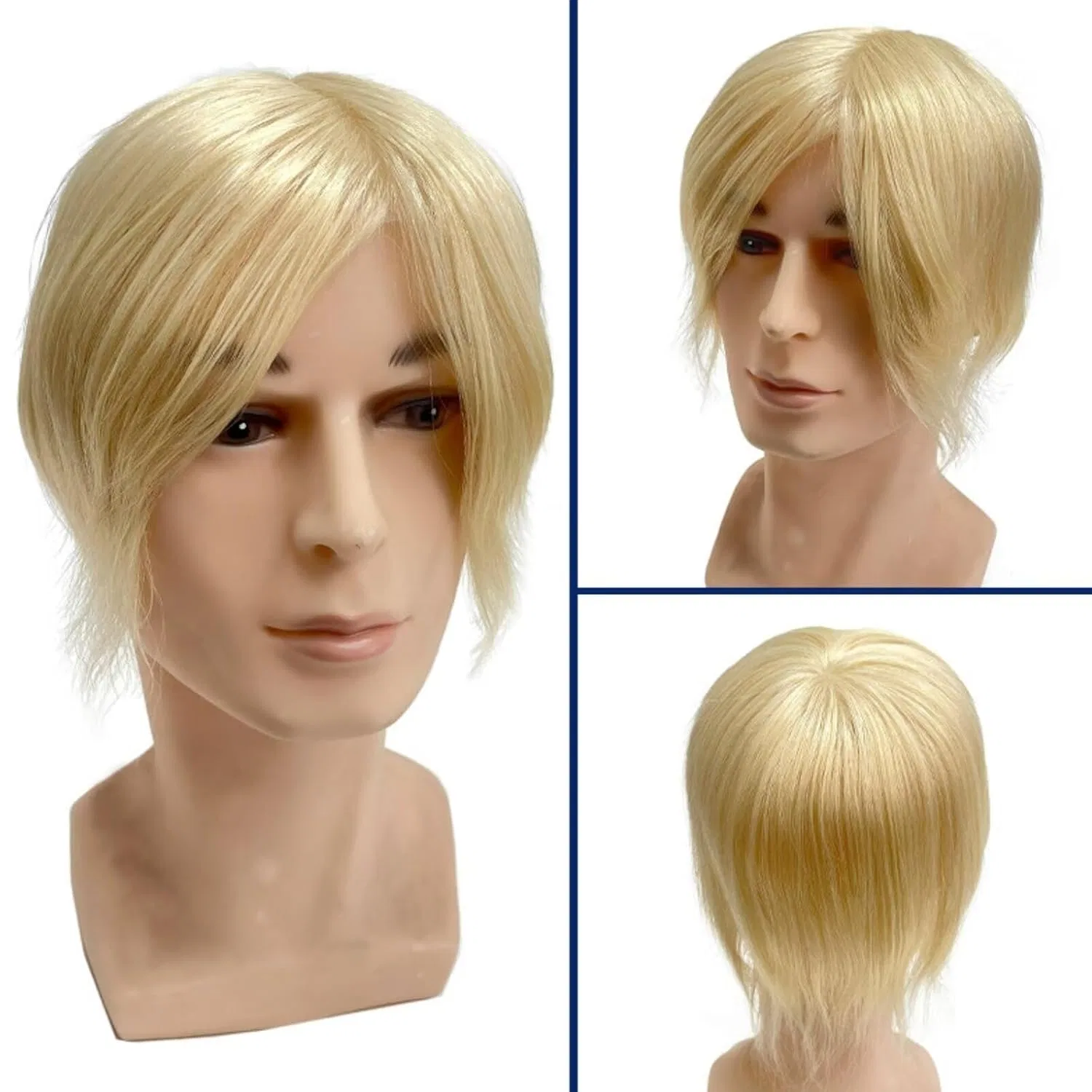 Мужской парик RUNRAYAY из 100% европейских натуральных волос, 16 x 21 см Runrayay, Blonde — фото 3