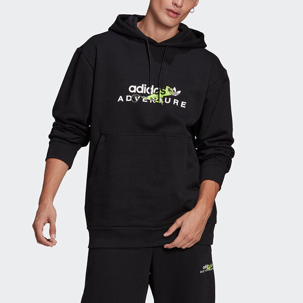 Толстовка adidas originals Adv Logo Hoody Athleisure Casual Sports Printing Pattern Black, черный — фото 2