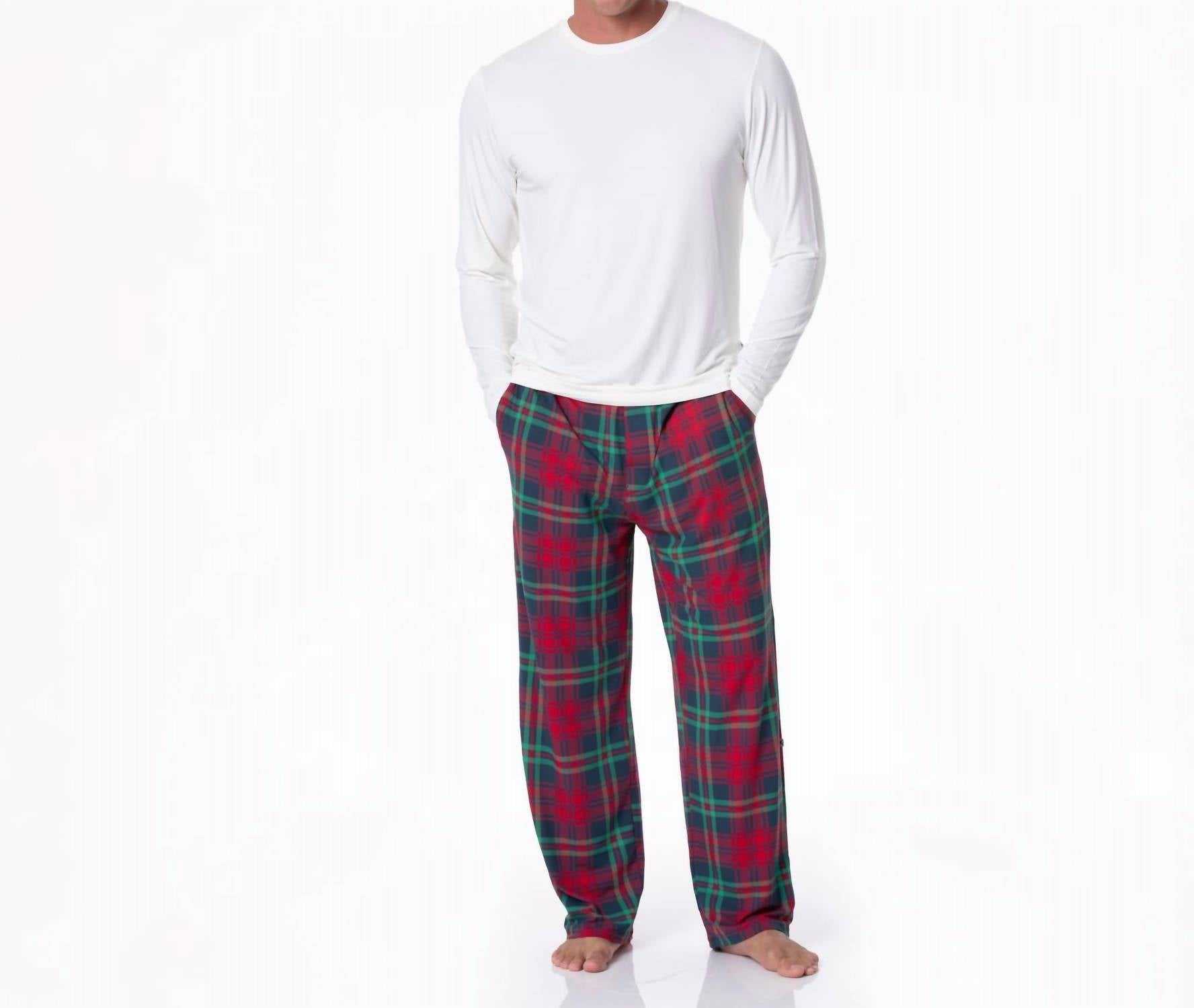

Мужские пижамные штаны с принтом в клетку павлина KICKEE, цвет peacock plaid