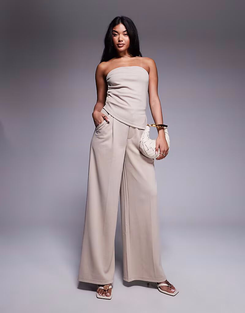 

Широкие брюки ASOS DESIGN coord в каменном цвете