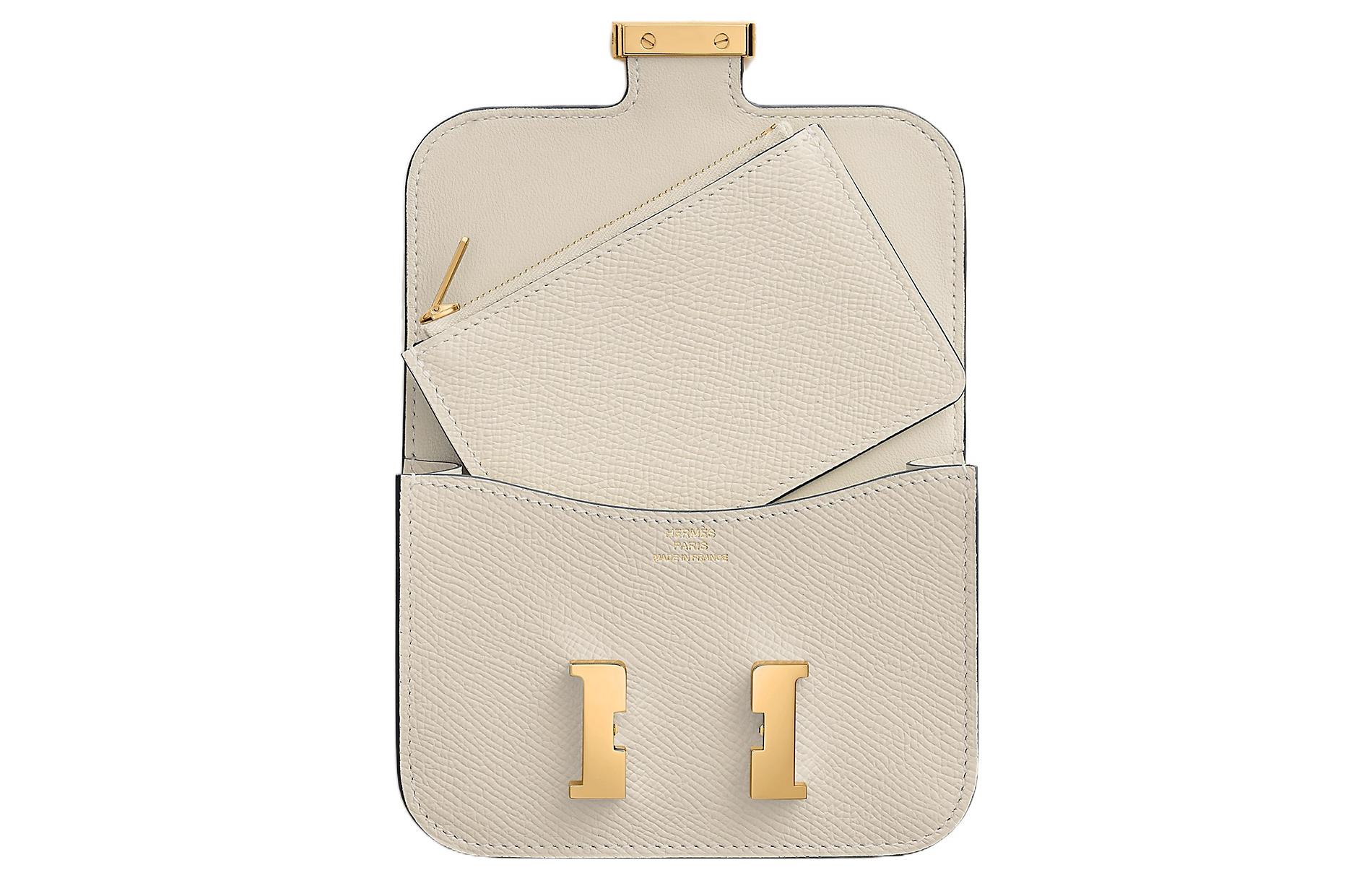 Кардхолдер Constance Slim Epsom Calfskin, поясная сумка Regular для женщин HERMES — фото 3