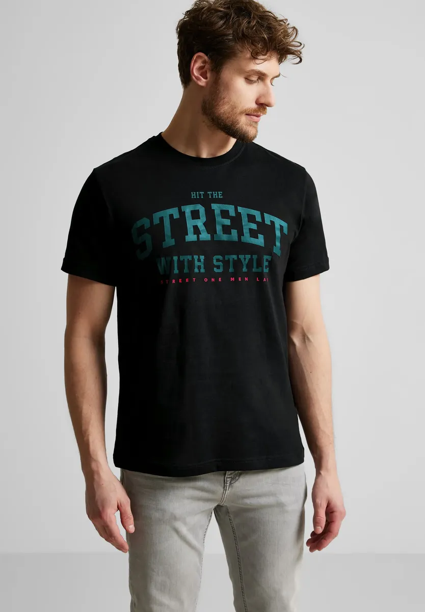 

STREET ONE МУЖСКАЯ футболка с надписью Street One Men, черный