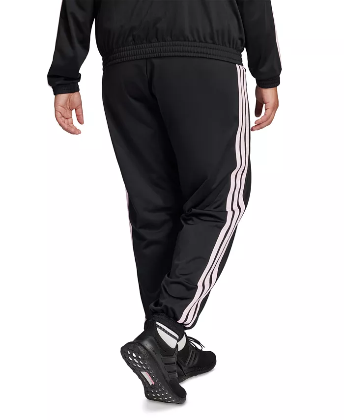 Женские спортивные брюки Plus Size Tricot 3-Stripes adidas, черный — фото 2