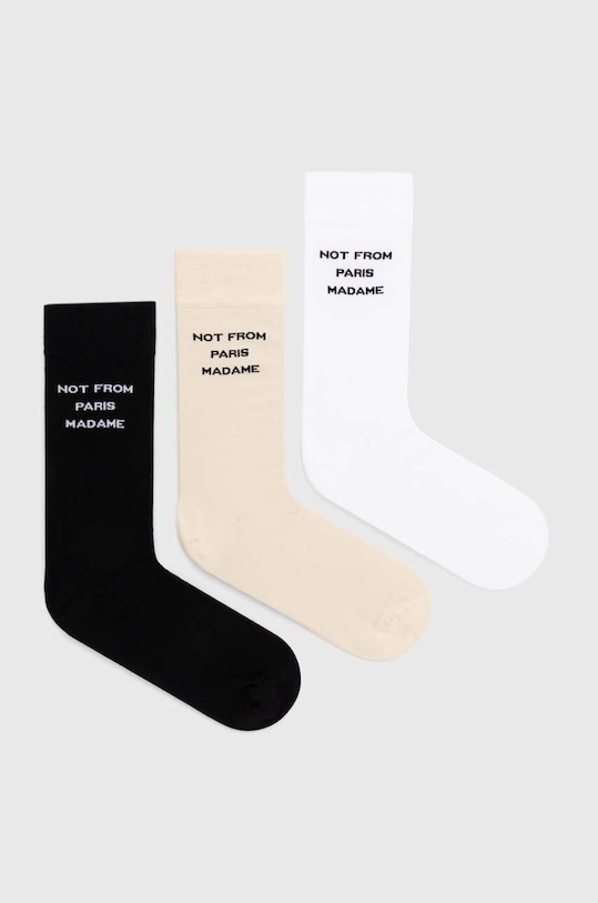 

Хлопковые носки Le Pack de Chaussettes Slogan, 3 пары Drôle De Monsieur, мультиколор