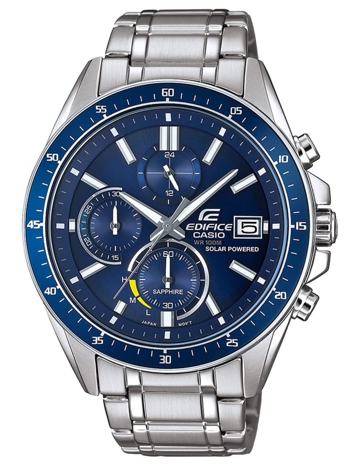 

Casio Мужские часы Edifice Chronograph Solar, синий/серебристый