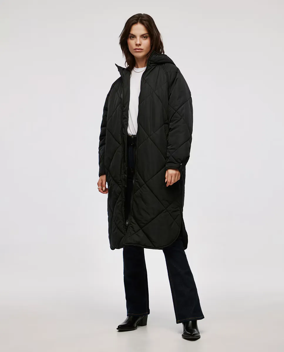 

Длинное пуховик с женским рисунком Jack & Jones, черный