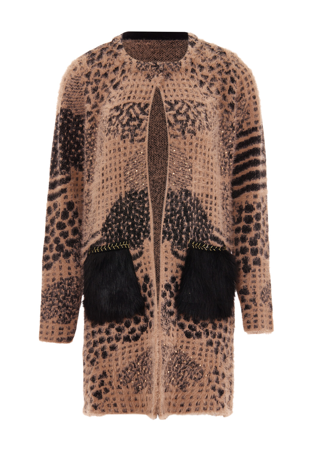 

Толстовка faina Strickjacke, темно-розовый черный