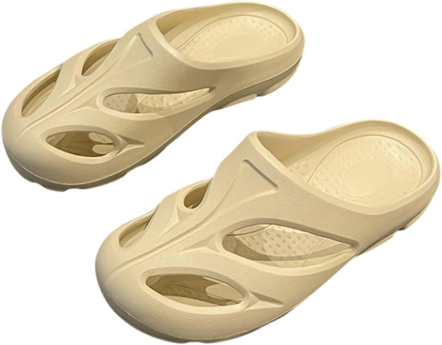 

Мужские и женские сабо, садовая обувь, модные мюли с вырезами, сандалии, шлепанцы, летние дышащие быстросохнущие пляжные туфли, нескользящие и дышащие Generic, бежевый