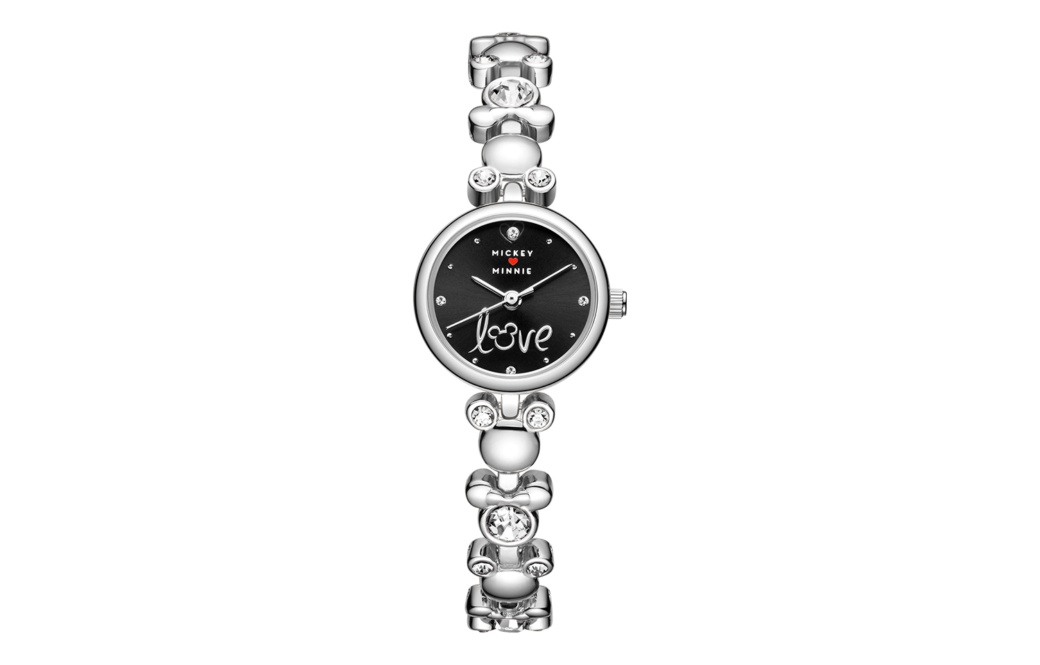 

Disney Часы Mickey Series Quartz Movement Metal Strap Watch Women's Watch Black Dial MK-11333B