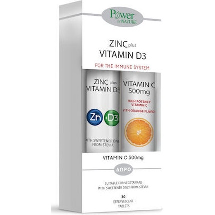 

Power Of Nature Promo Цинк плюс витамин D3 с витамином C 500 мг Power Health