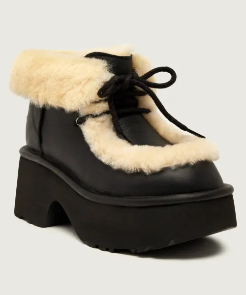 Ботильоны Esmee из овчины и кожи на платформе Ugg, черный