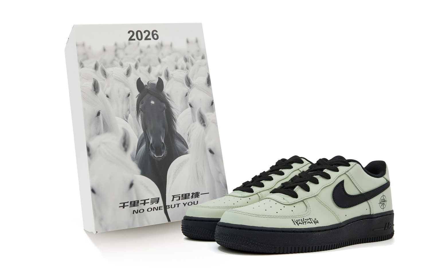 

Nike Кроссовки для скейтбординга Air Force 1 с износостойким низким верхом, унисекс, зеленые и черный