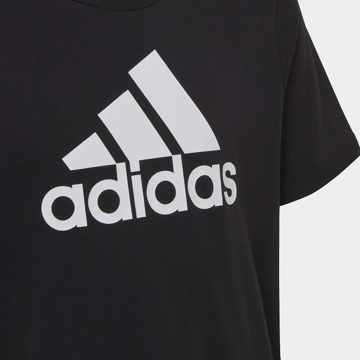 Kids' Essentials Хлопковая футболка Adidas с большим логотипом, чёрный — фото 4