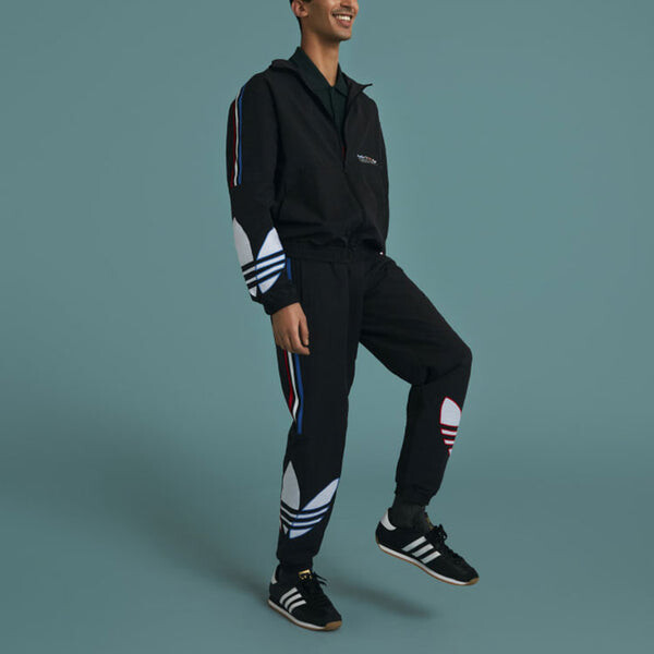 Спортивные штаны adidas originals Tricol Swtpant Contrasting Colors Stripe Logo Bundle Feet Sports Pants Black, черный — фото 2