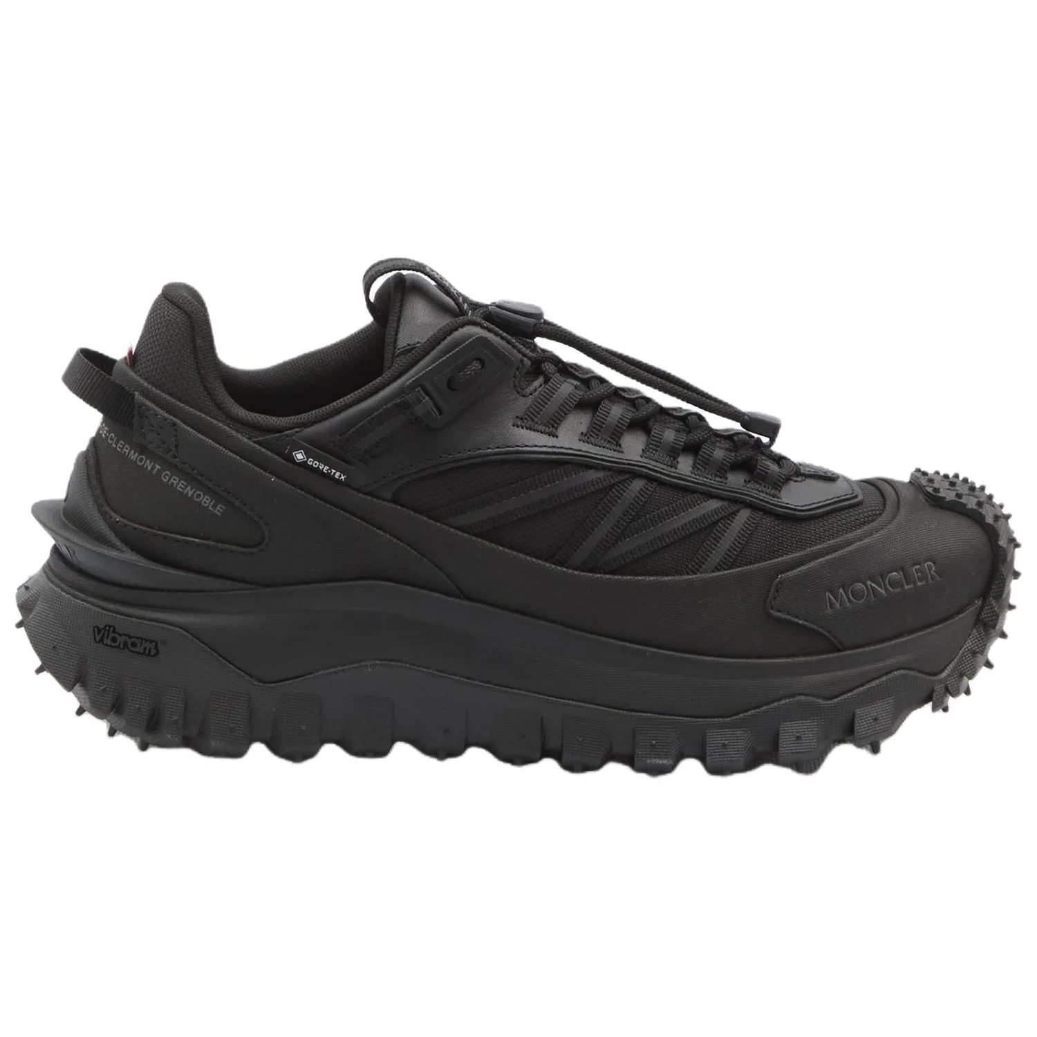 Moncler Trailgrip GT из телячьей кожи низкие повседневные кроссовки 4.5 см мужские черные — фото 3