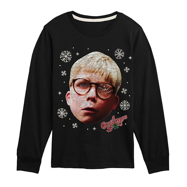 

Футболка с длинным рукавом Boys 8-20 a christmas story ralphie portrait Licensed Character, Black