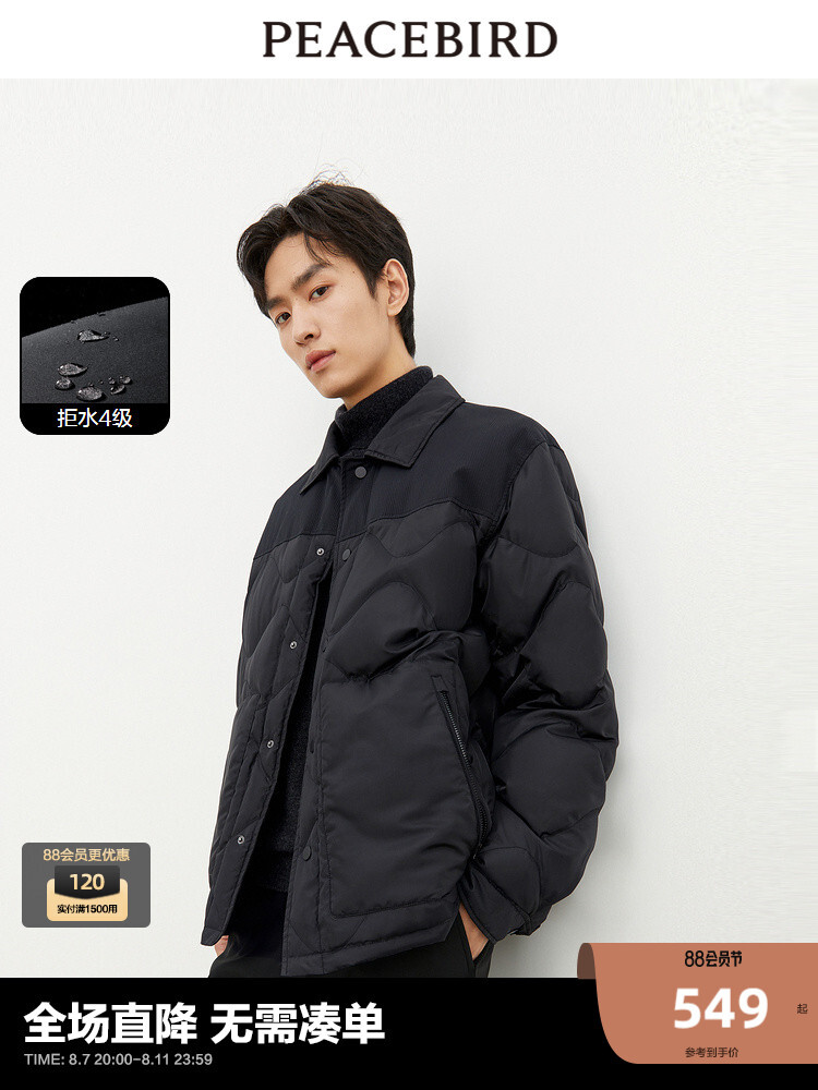 

Мужская пуховая куртка Peacebird зимняя, черный