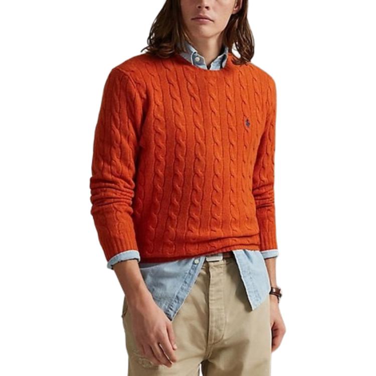 Polo Ralph Lauren Вязаный кабельным узором шерстяной пуловер — фото 3