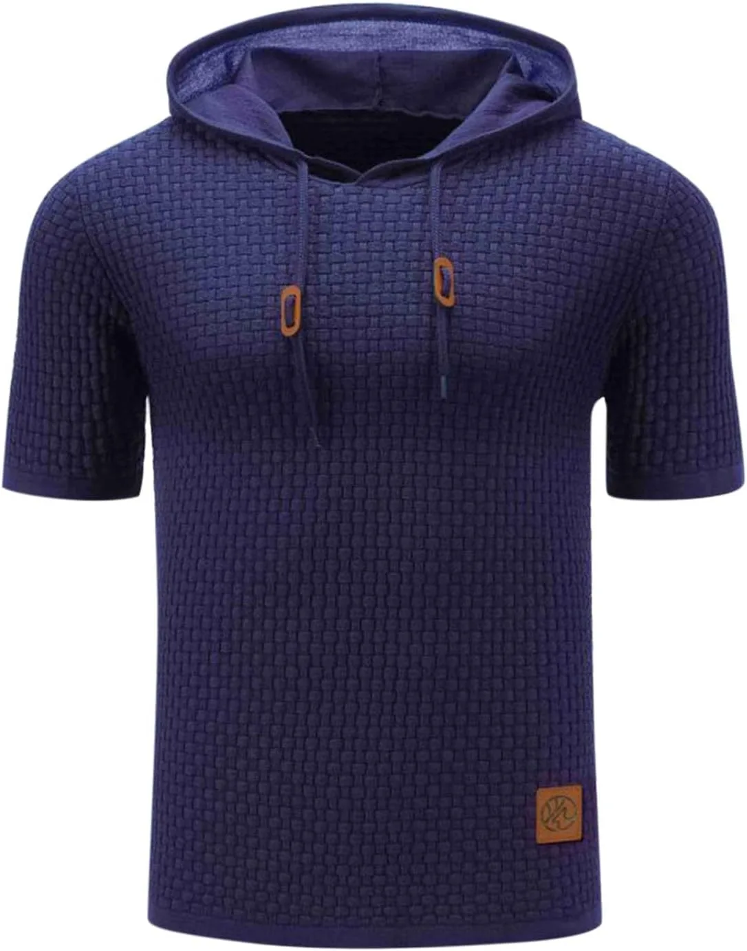 

Мужская худи с коротким рукавом, Casual Waffle, свободный крой QUNPIU