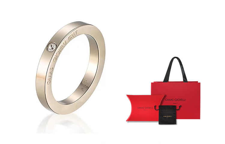 

Кольцо из нержавеющей стали с бриллиантами унисекс champagne OMAS GIOIELLI