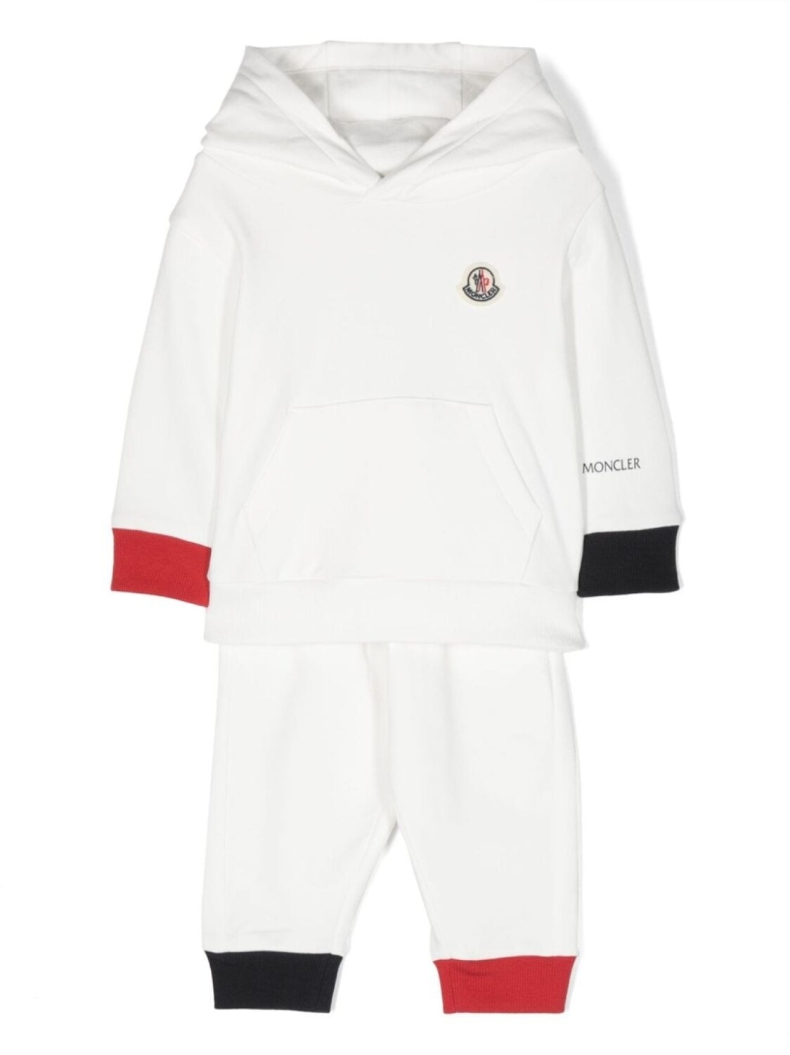 

Moncler Enfant спортивный костюм с капюшоном и логотипом, белый