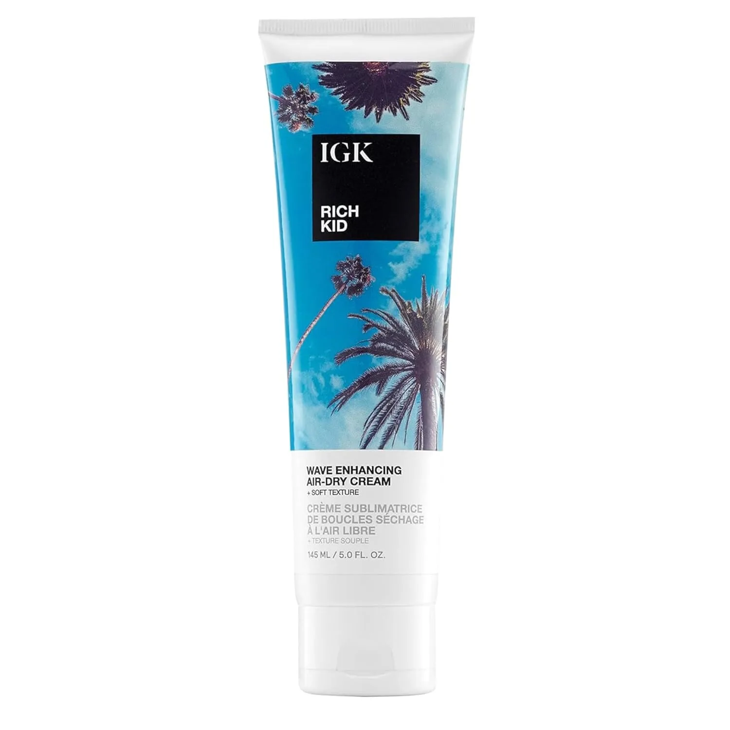 Крем для укладки волос IGK RICH KID Wave Enhancing Air-Dry Cream | Фиксация + Текстура + Блеск | Веганский продукт + Не тестируется на животных | 148 мл (1 шт.)