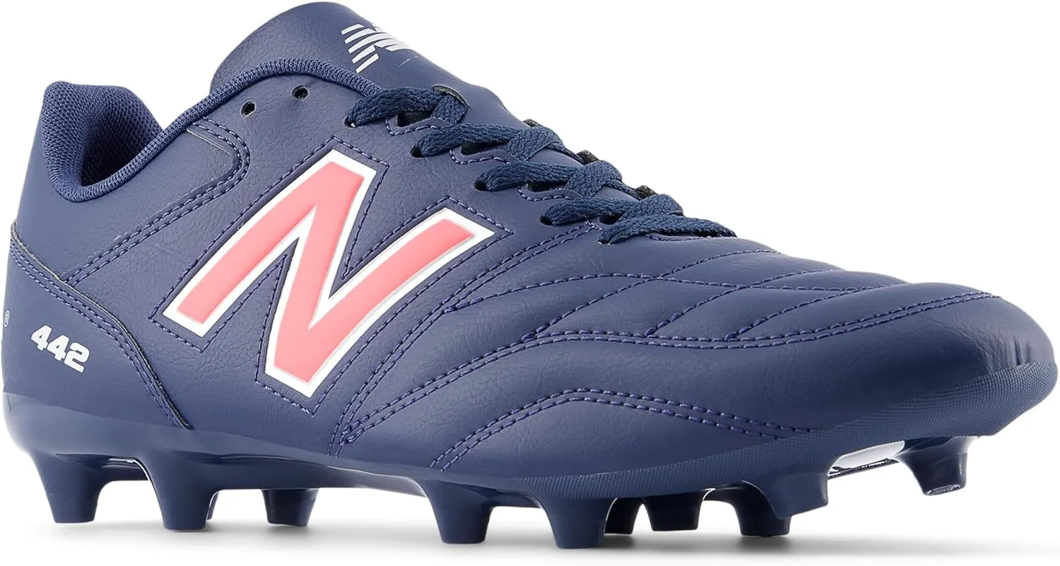 Футбольные бутсы New Balance Men's 442 Academy Fg V2, темно-синий/серебристый/красный — фото 3