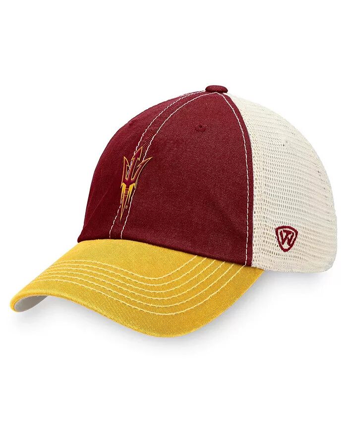 

Мужская темно-бордово-золотая кепка Arizona State Sun Devils Off-road Trucker Snapback Top Of The World, красный